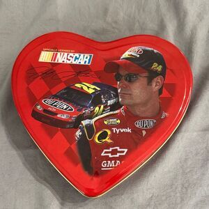 Jeff Gordon NASCAR Heart-Shaped Tin with Racing Design